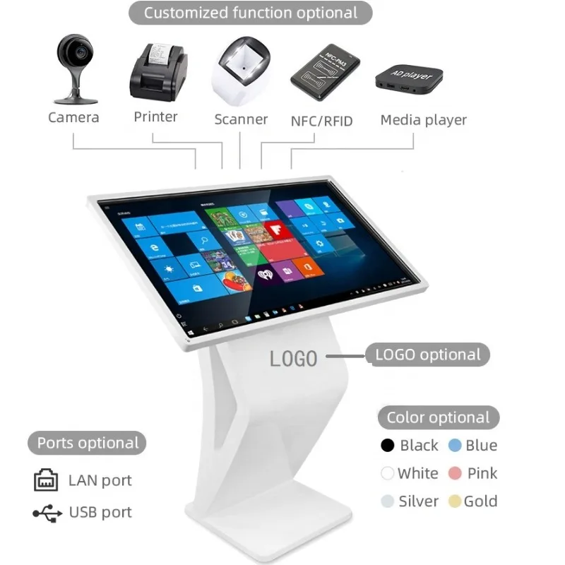 Commercial grade 4K smart kiosk dimensions and technical specifications