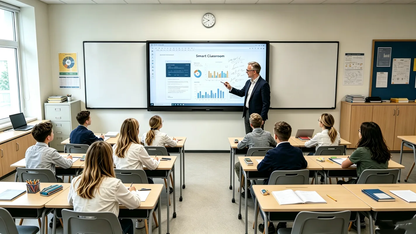 75 inch interactive flat panel in a classroom